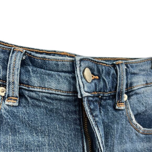 Good American Bombshell Shorts Denim Ripped Distressed Blue Size 4 27 - Picture 5 of 11